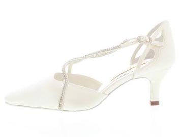 vest Juster klasse Elfenbensfarvede sko til bryllup. Brudeskoene er lavet af en høj kvalitet.