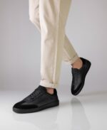 Dansesneakers i sort læder